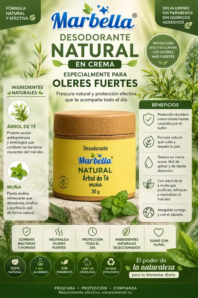 Desodorante Natural Crema Árbol de Té 30gr