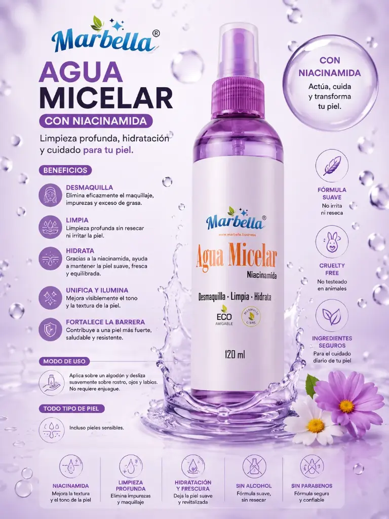 Agua Micelar Niacinamida 120 ml